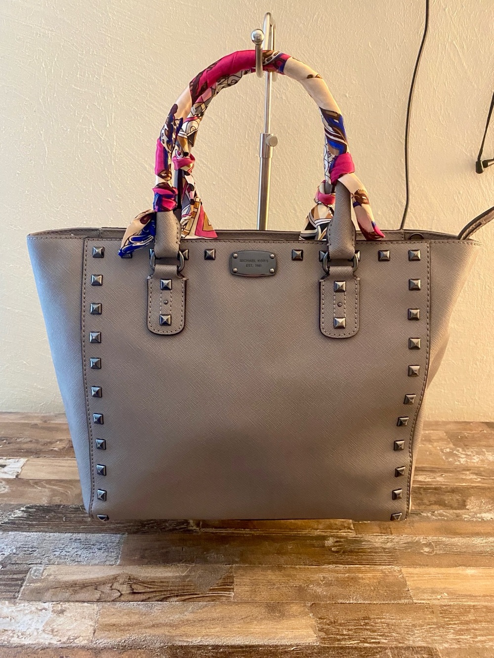 Michael Kors Gray Studded Women's Bag